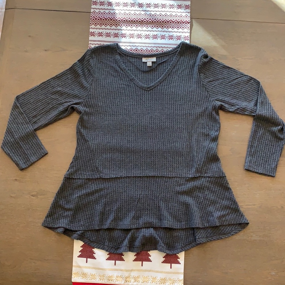 Style & Co women’s large V-neck long sleeve thermal pull over top